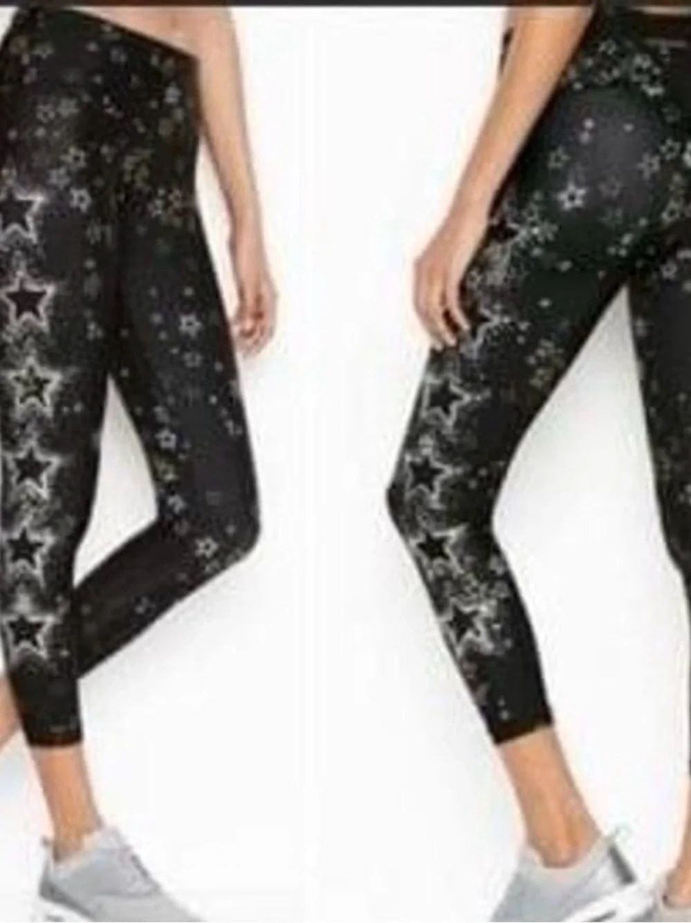 VICTORIA’S SECRET SPORT | Black Star Print Cropped Leggings Women’s Size X-Large